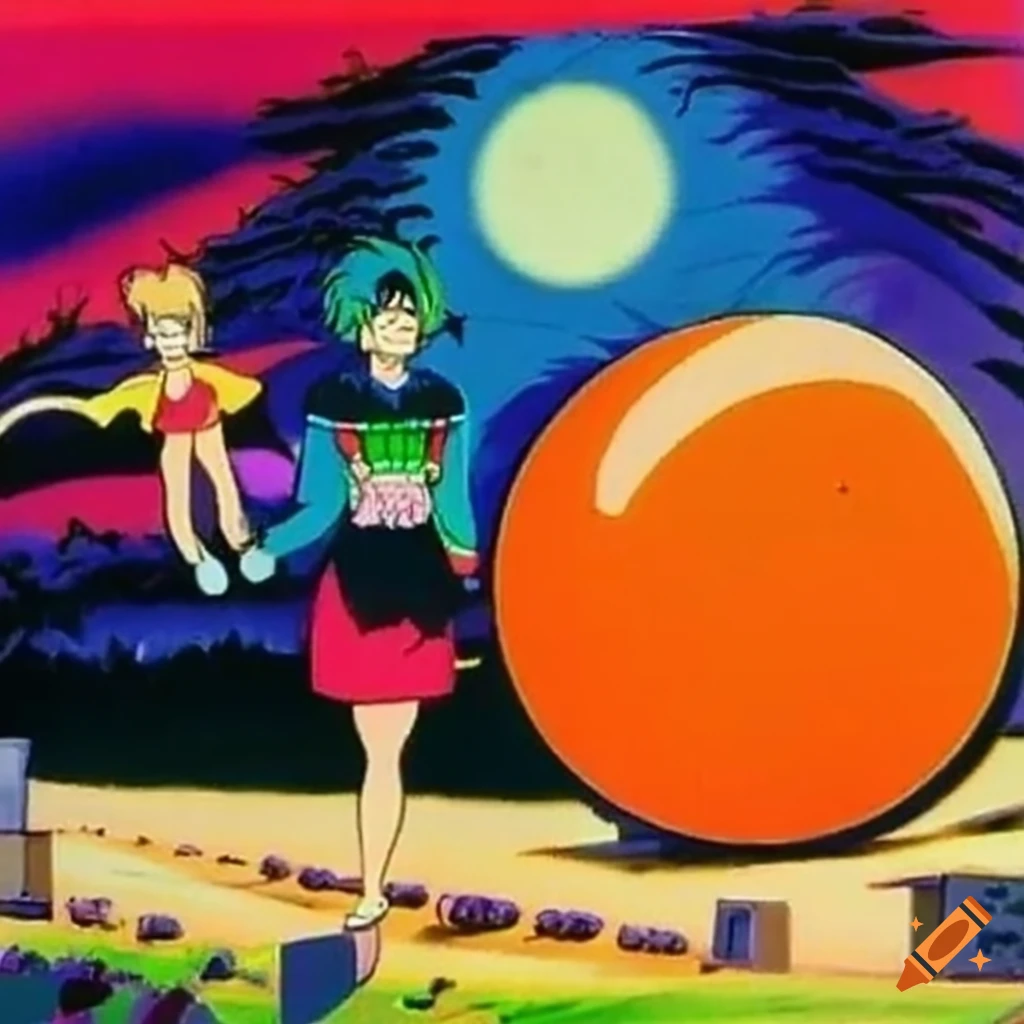 collage of iconic 1990s anime and pop culture references