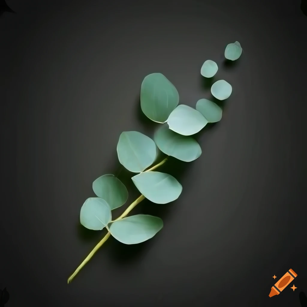 eucalyptus branch on a white background