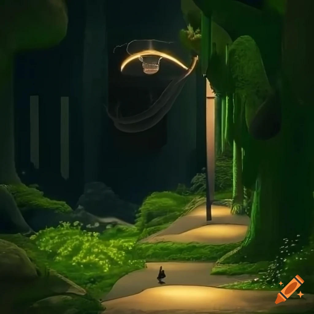 surreal urban park with magical design elements