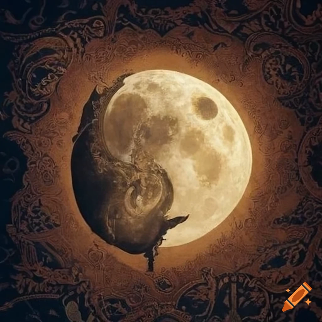 medieval tapestry depicting the moon
