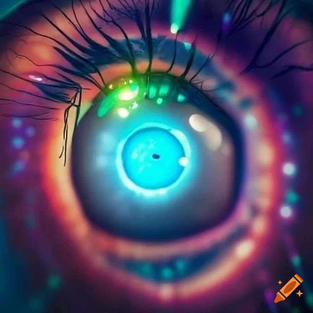 Futuristic green biometric eye on Craiyon
