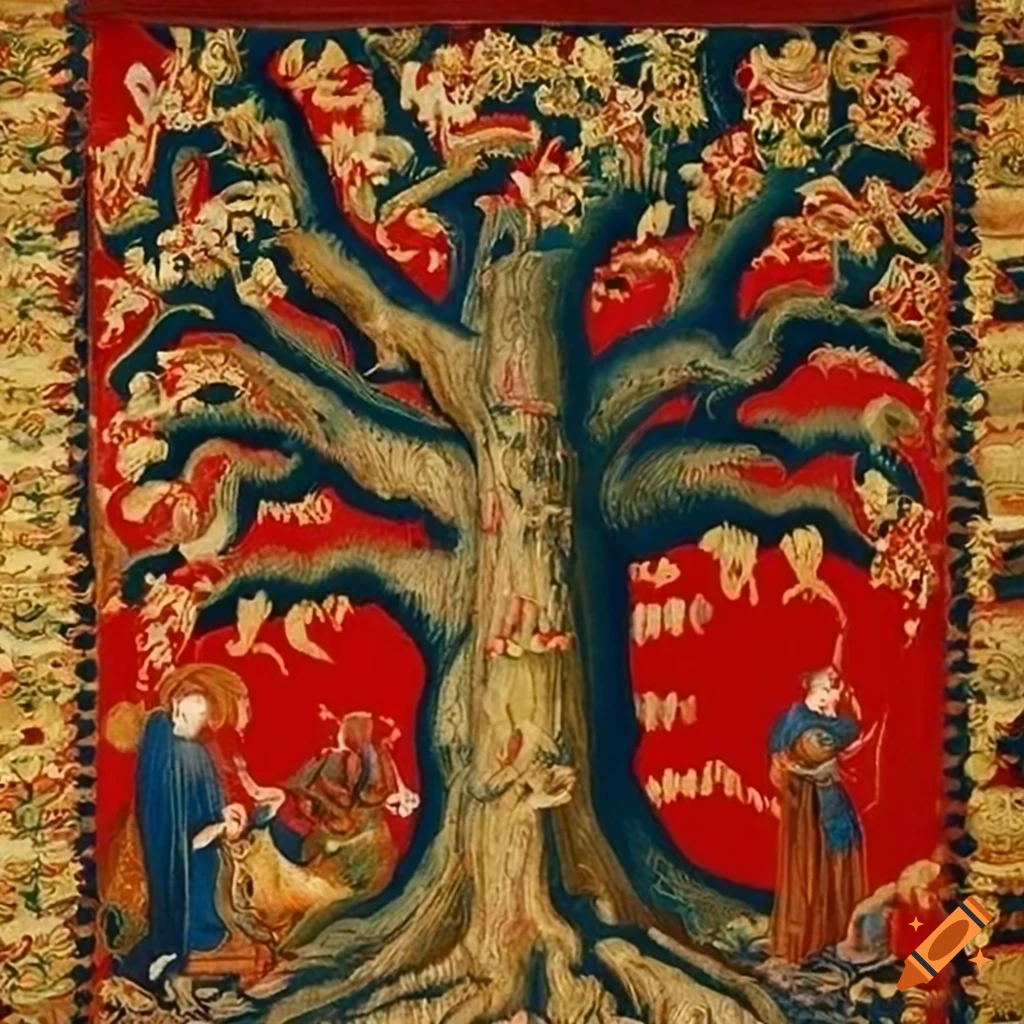 medieval tapestry of a tree