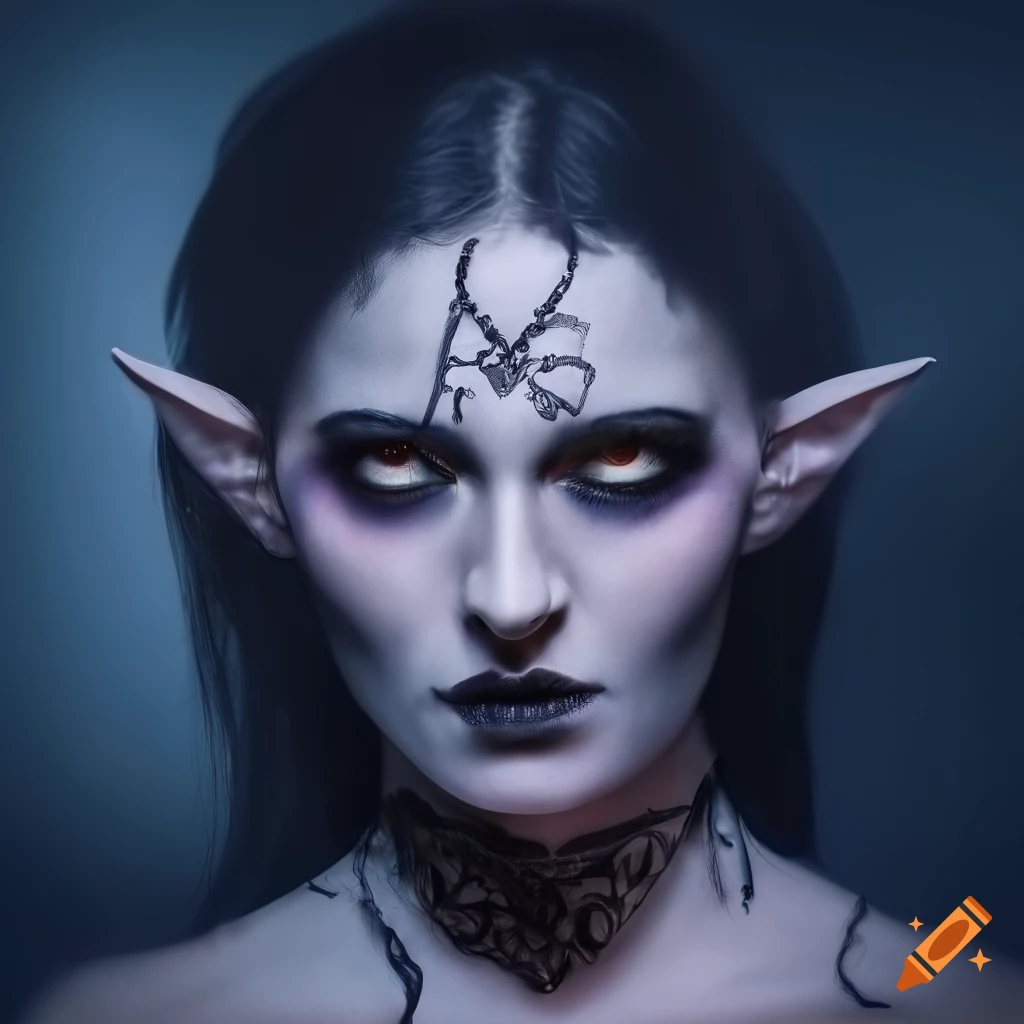 portrait of mysterious dark elf warrior