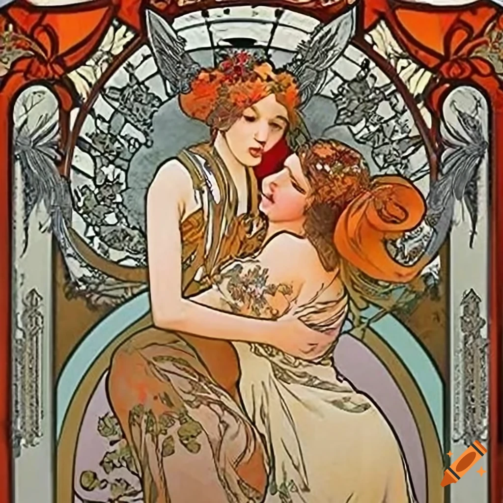 tarot card with angels embracing each other