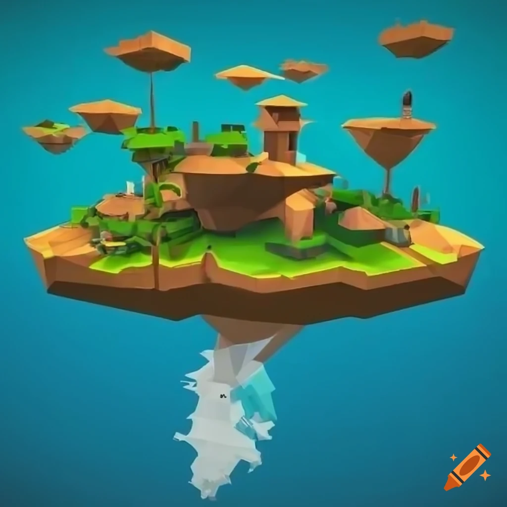 Floating island for a video game map on Craiyon
