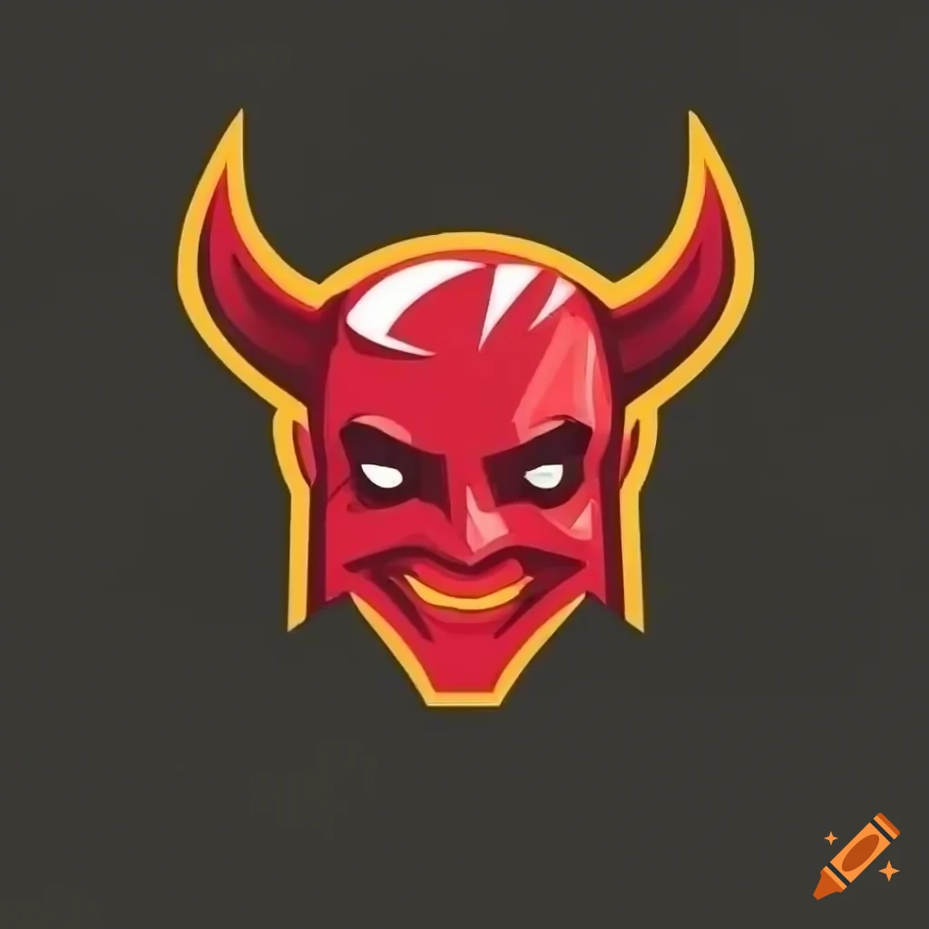 esports team logo of a bold devil outline
