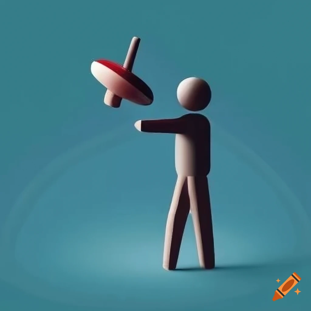 pictogram of people playing with spinning tops