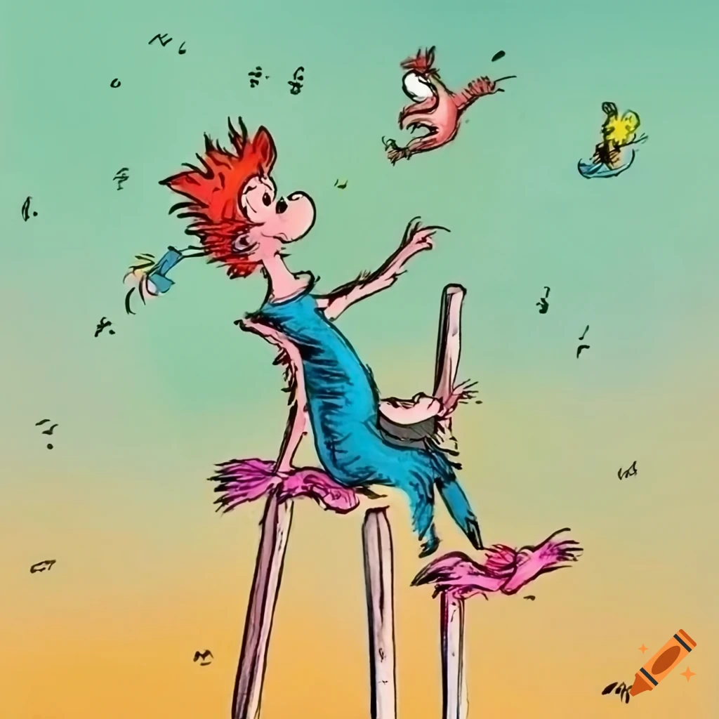 Colorful illustration of a high jumper athlete