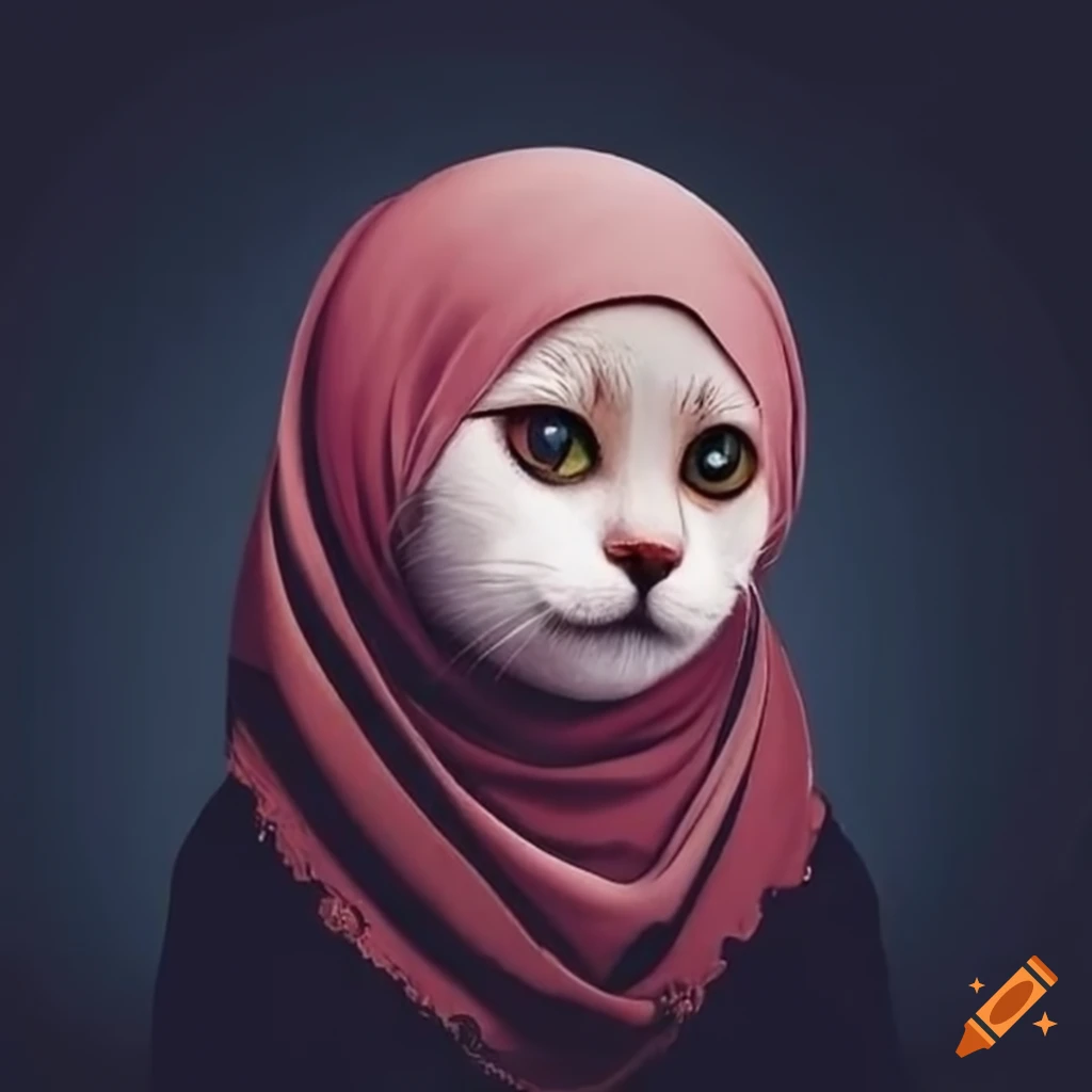 Cat wearing keffiyeh in arab dress on Craiyon