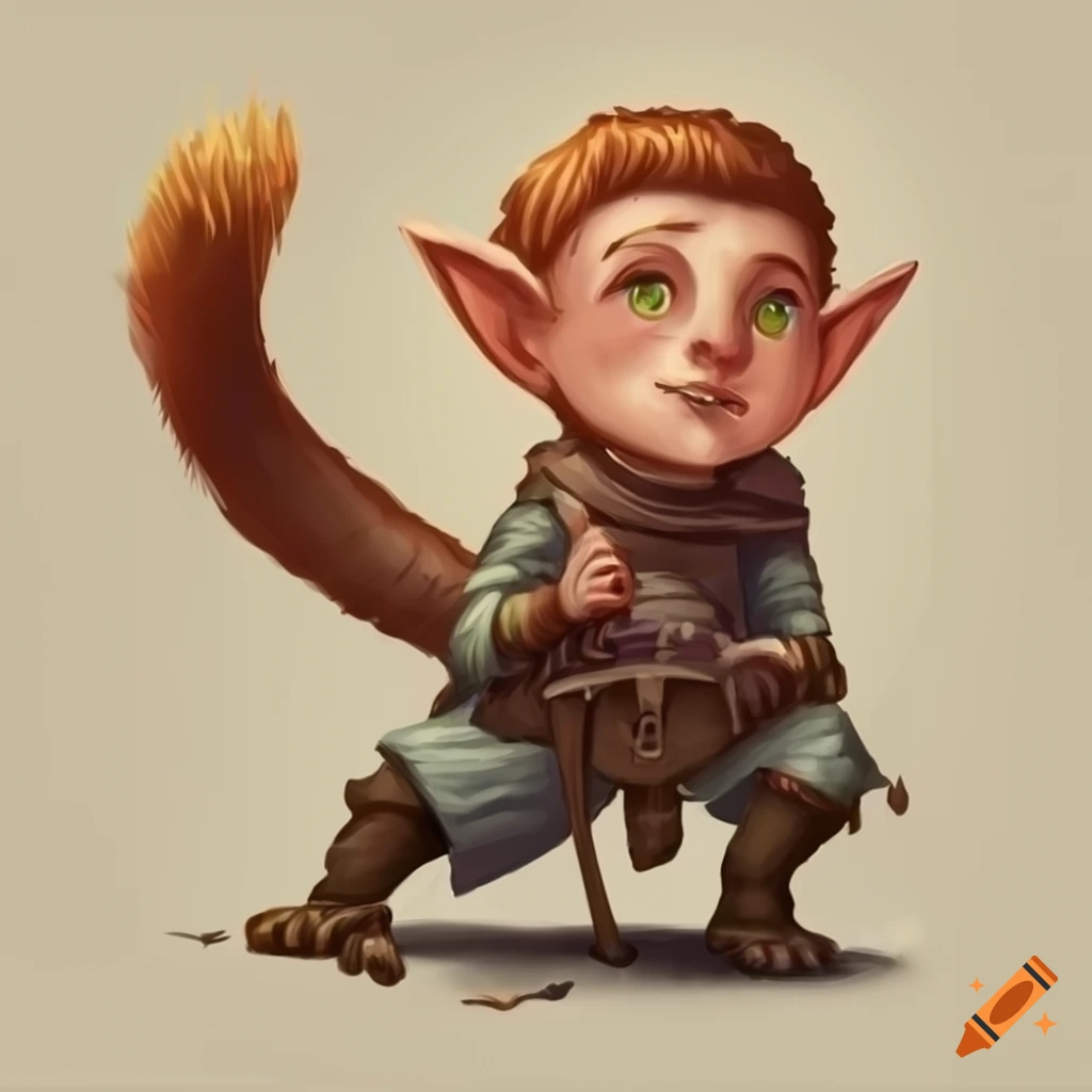 Cute halfling with a long tail