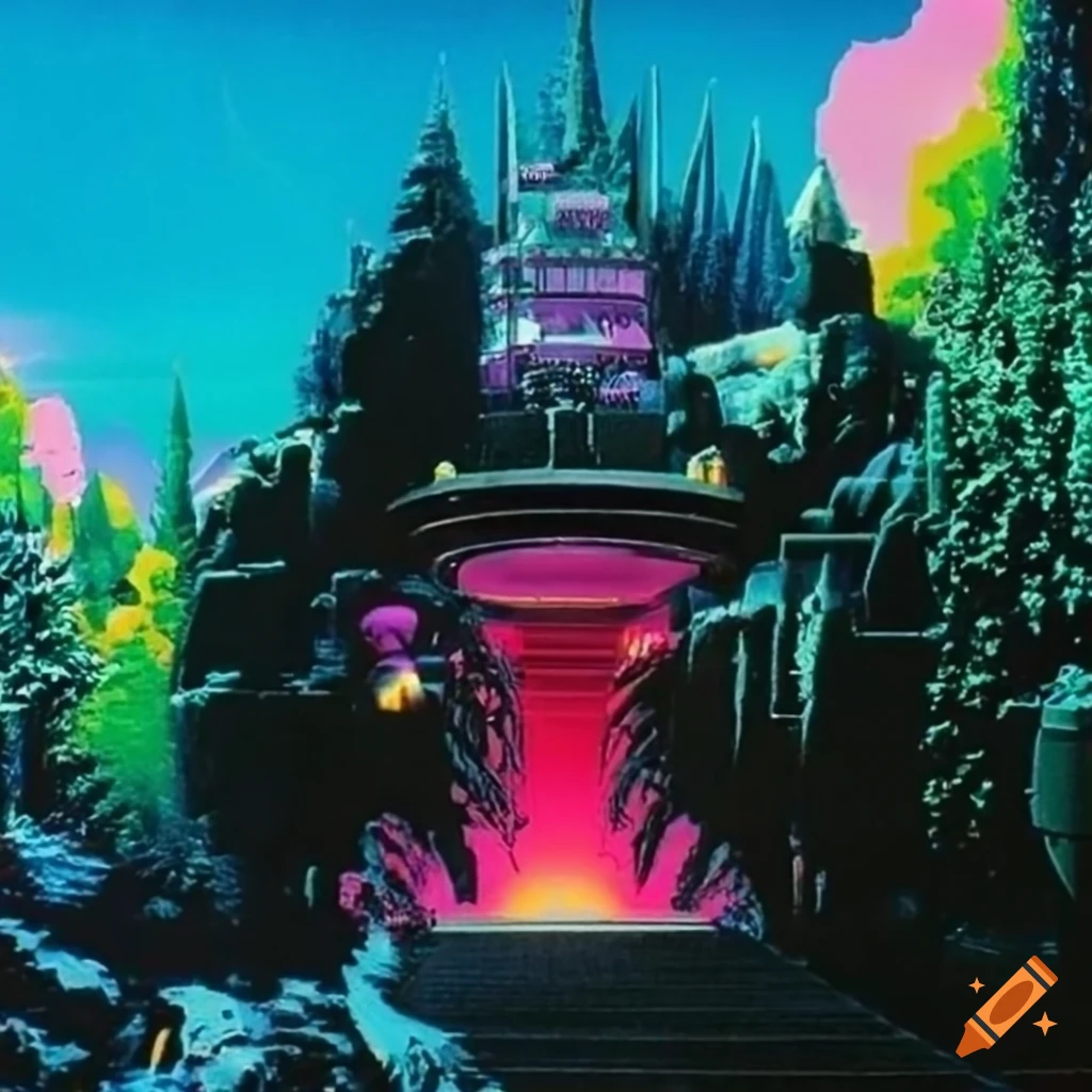 vibrant 1990s chillwave collage featuring various iconic references