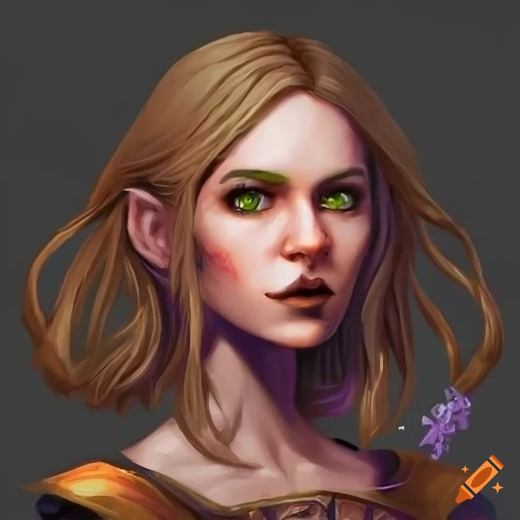 Face of a female mage for a retro rpg game on Craiyon