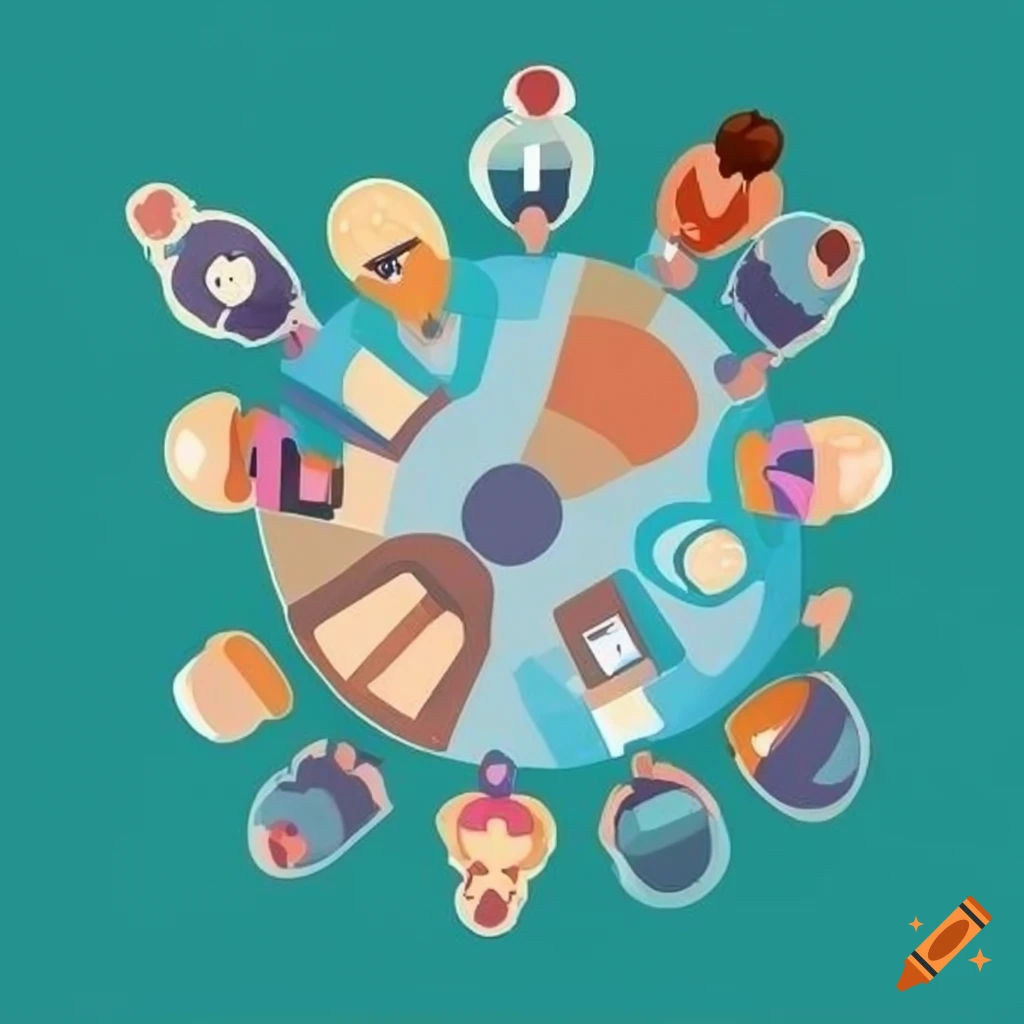 Graphic Representation Of A Case Conference With Professionals On Craiyon