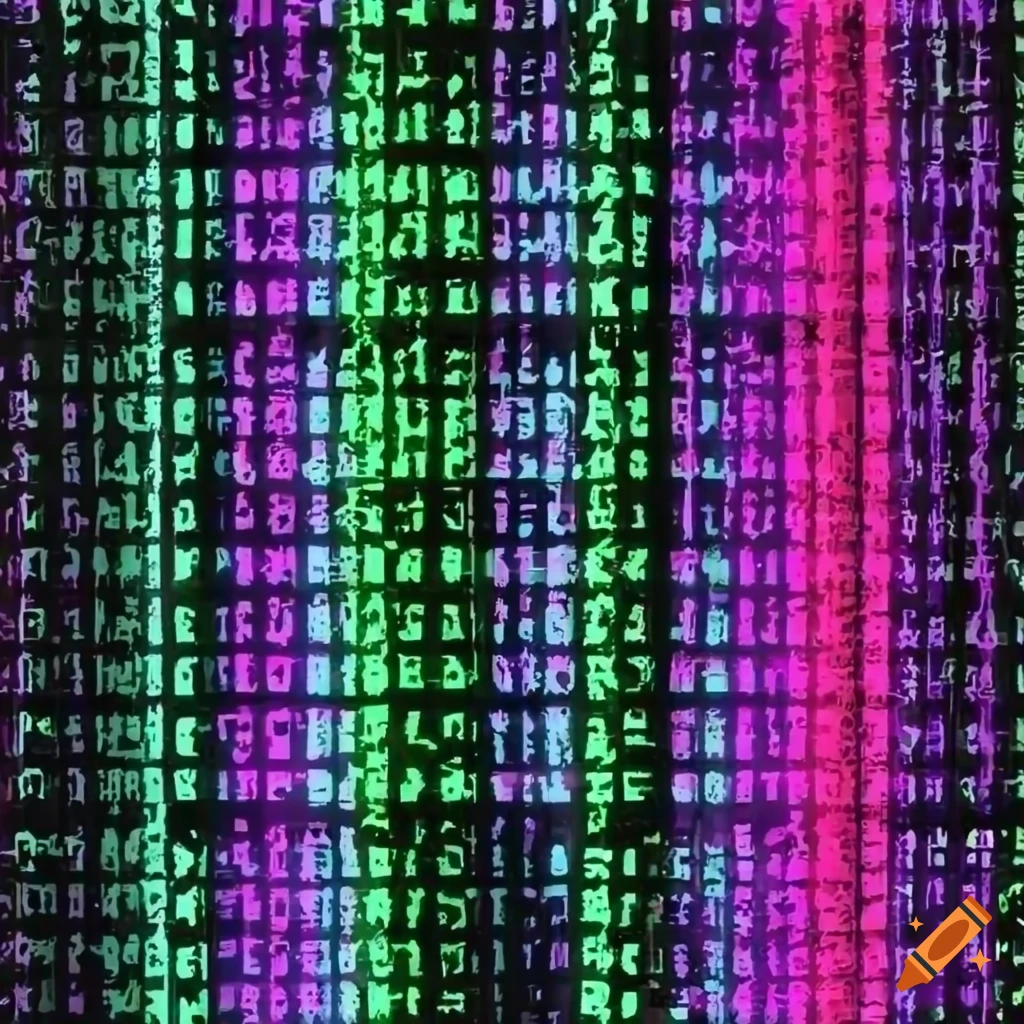 Neon Matrix Of Number 4s On Craiyon