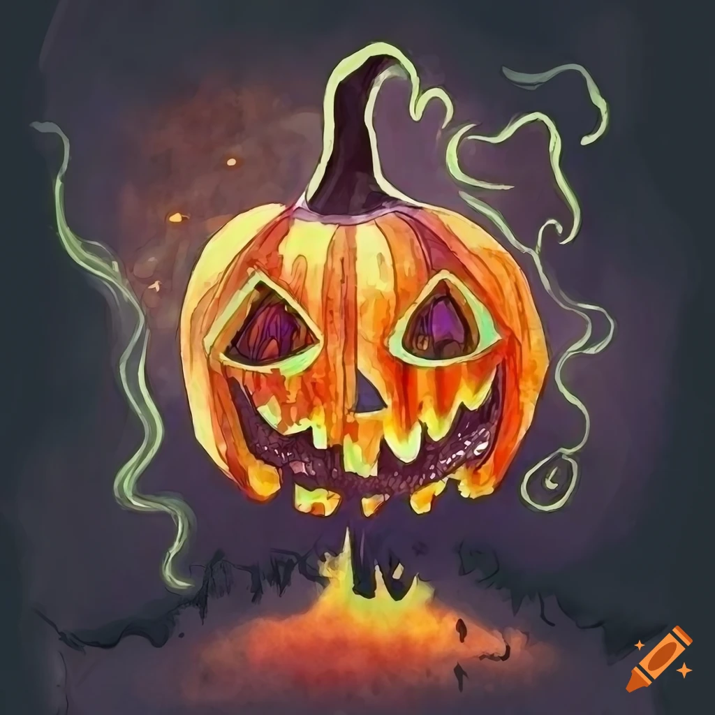 Spooky halloween t shirt design with a grinning jack o lantern on craiyon