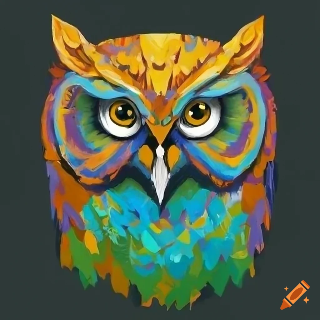 Vibrant Painting Of Ochre The Owl On Craiyon vibrant-painting-of-ochre-the-owl-on-craiyon