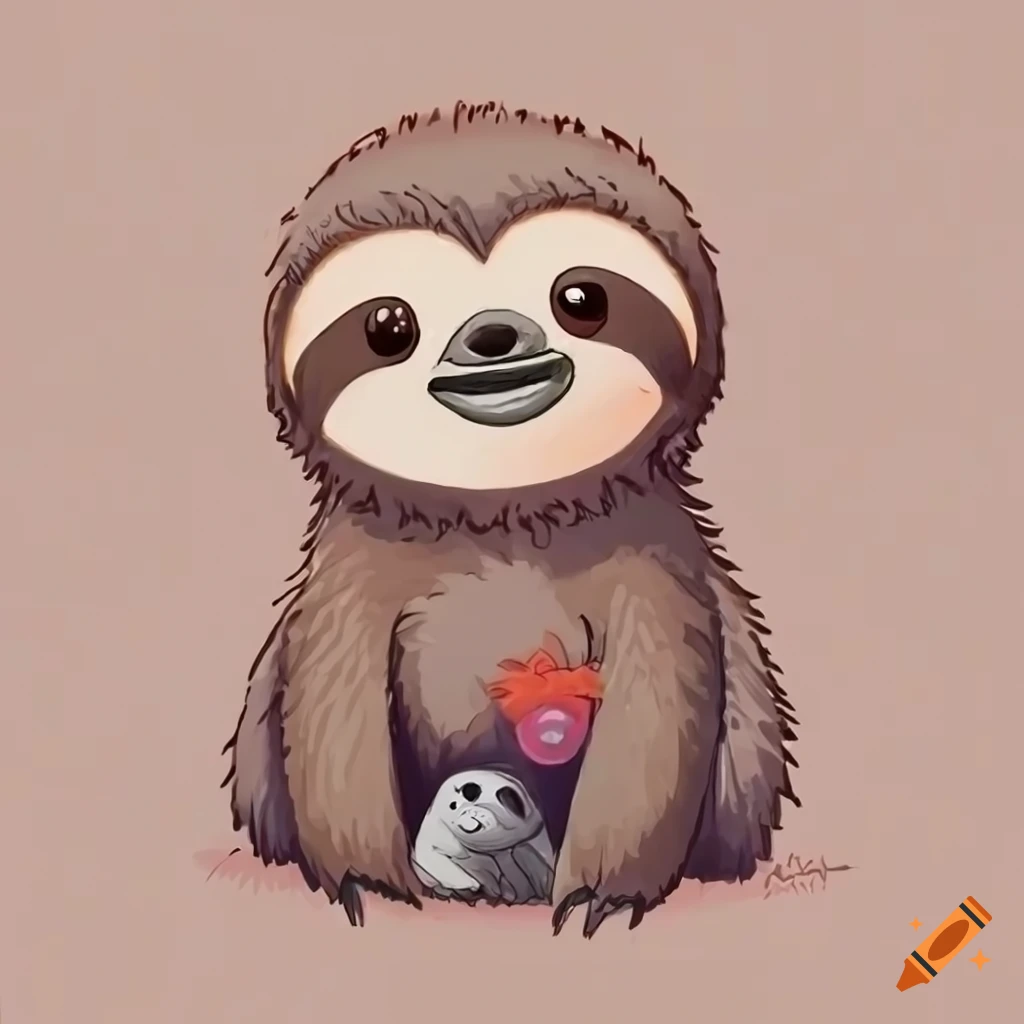 Premium Vector | A sloth hanging on a branch with the word sloth on it