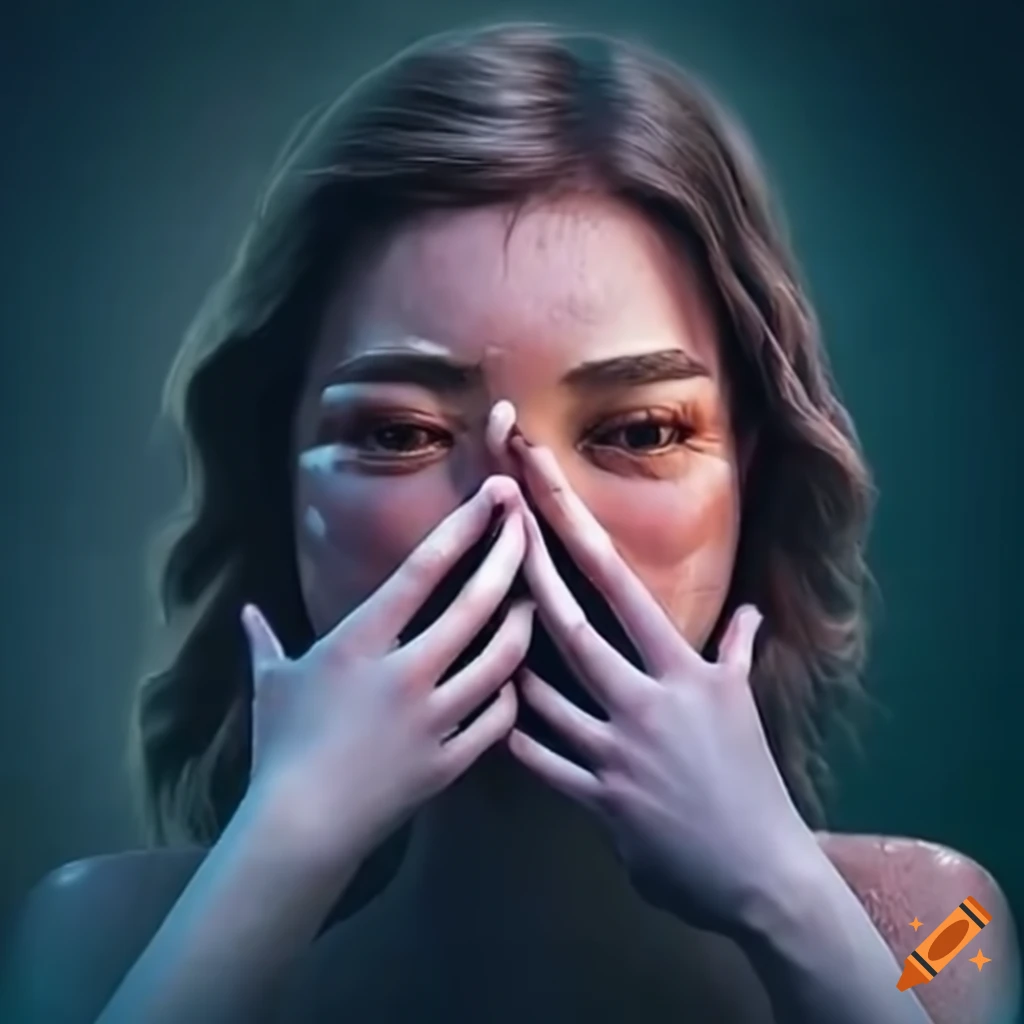 Person stretching their skin on Craiyon