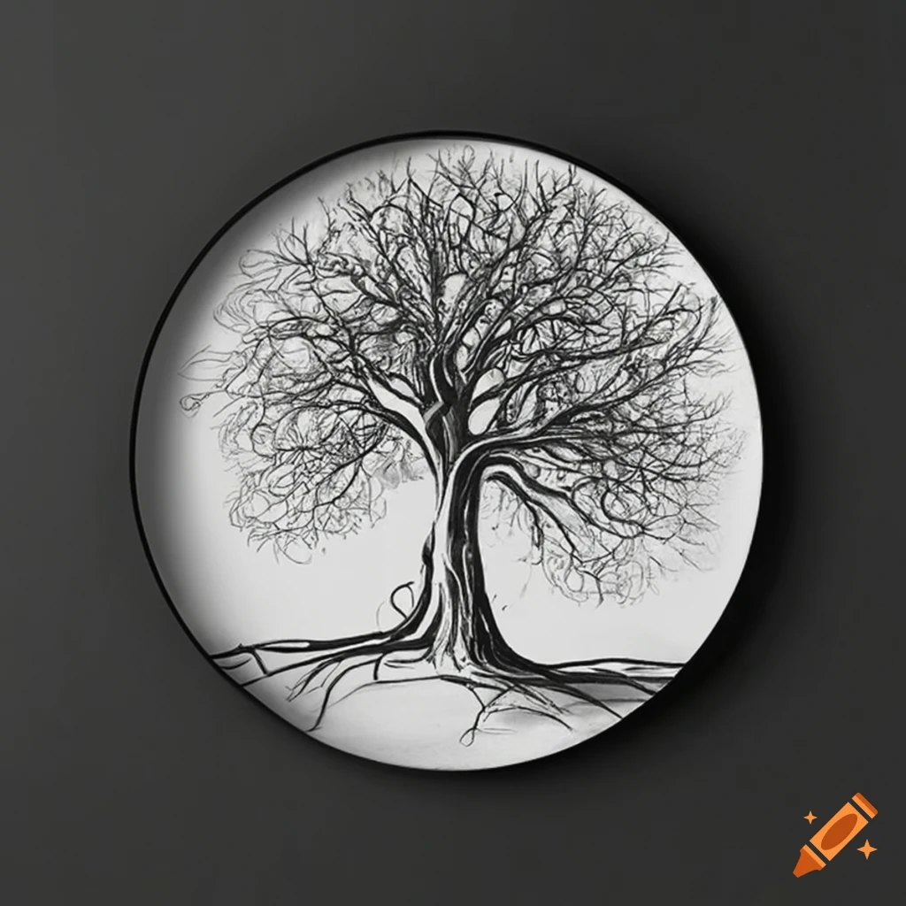 cadre rond simple pour arbre généalogique