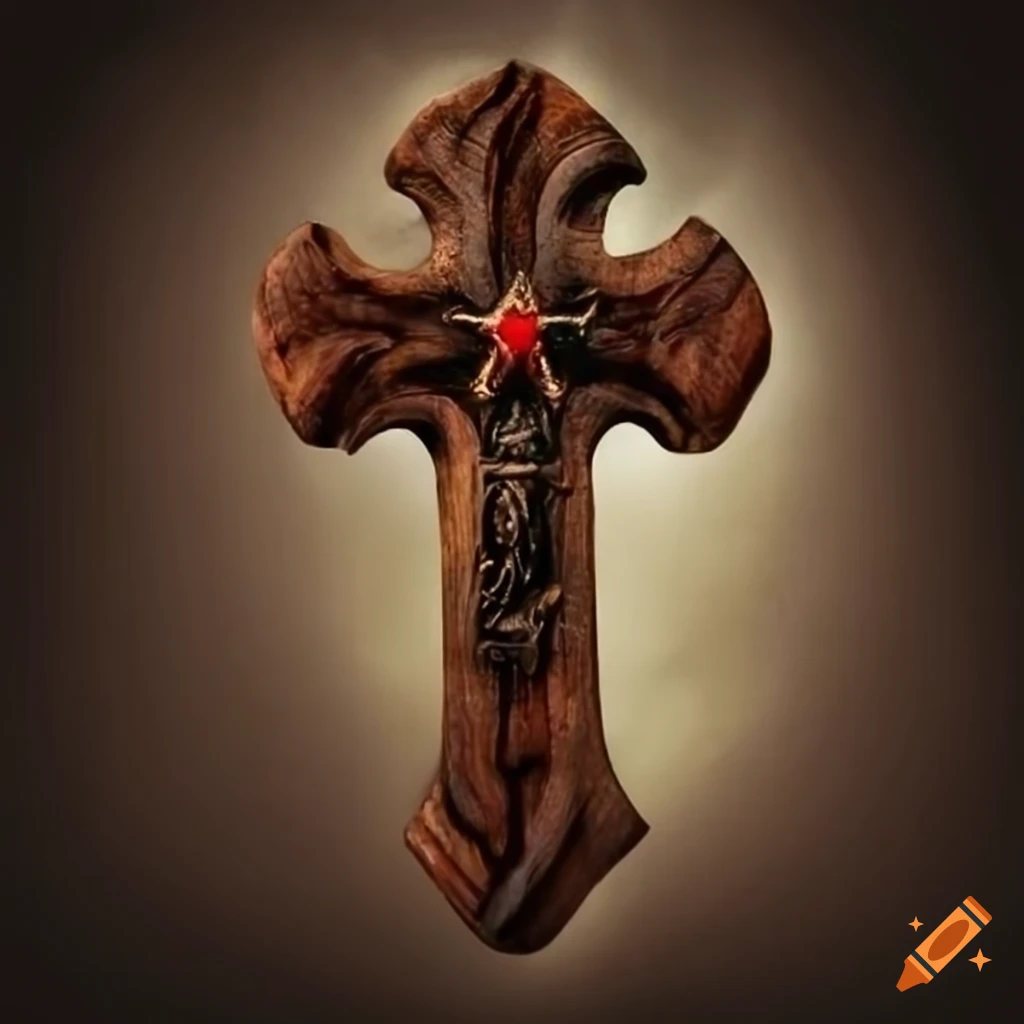 Wooden holy cross for vampire hunting