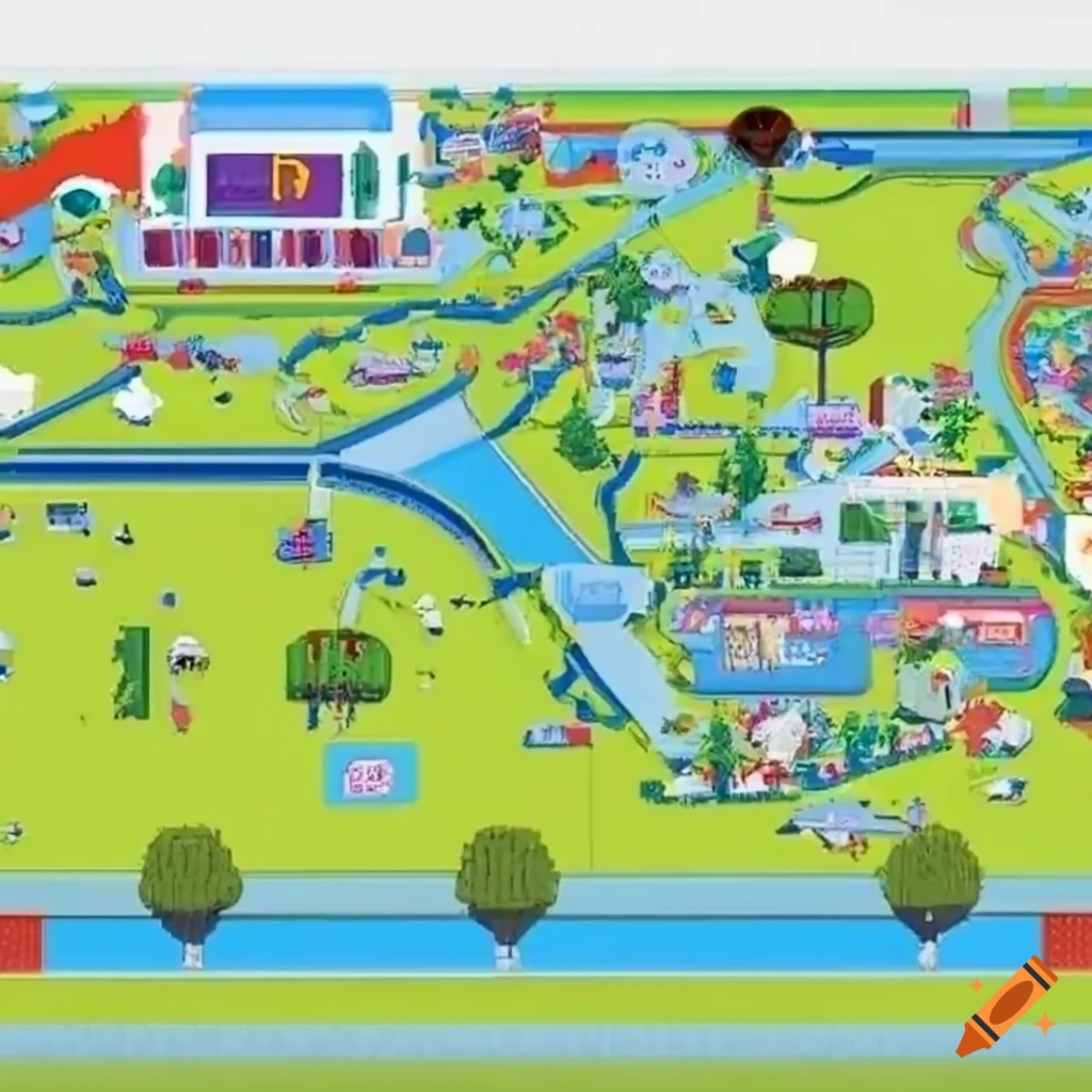 map of a Moana-themed theme park