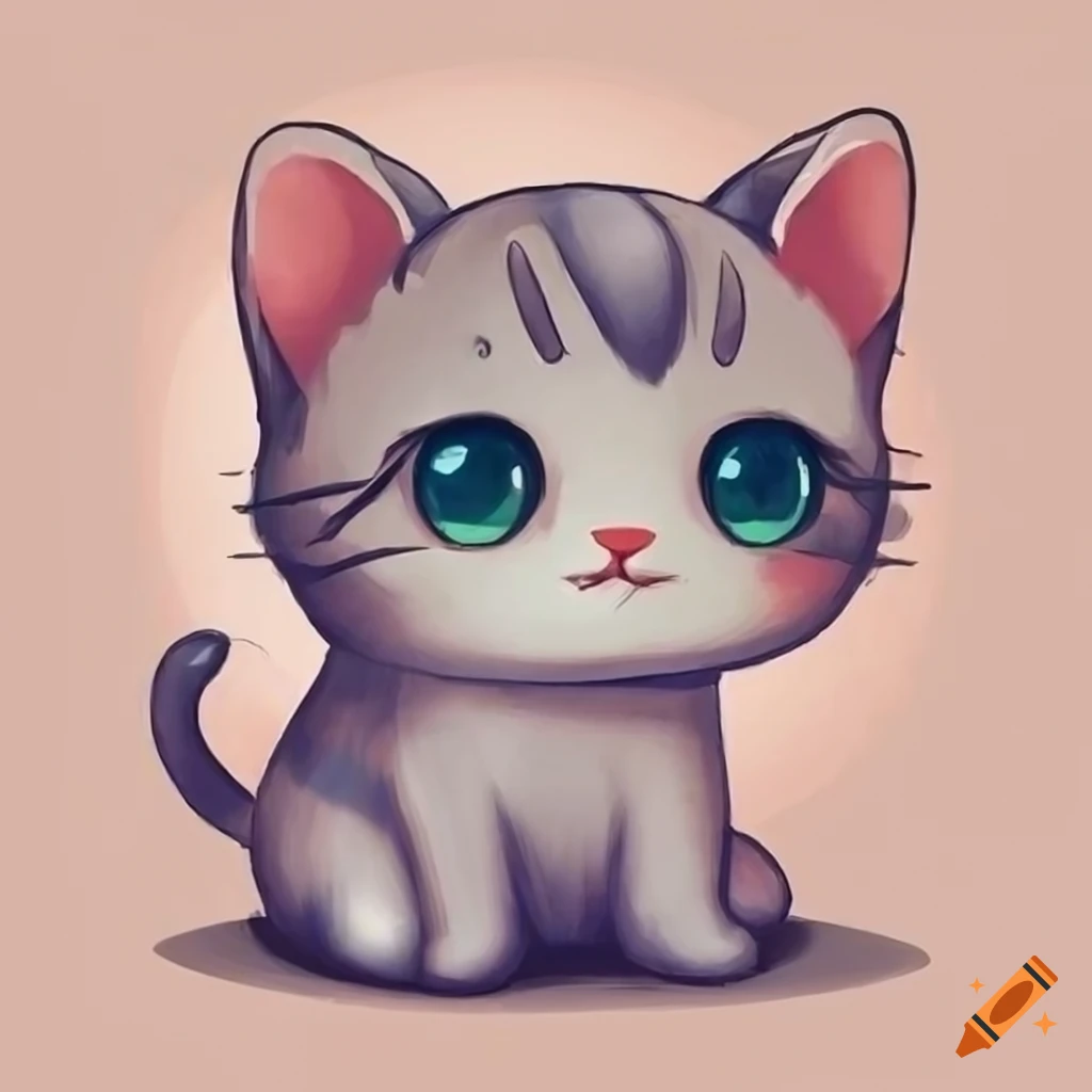 Cute cat kawaii chibi drawing style Royalty Free Vector