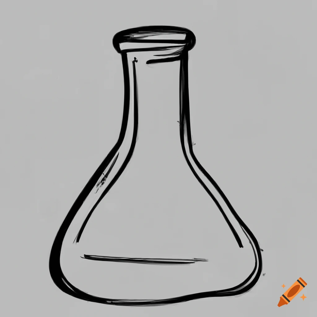 Drawing Erlenmeyer Flask Green Liquid Stock Illustration 1454335775 |  Shutterstock