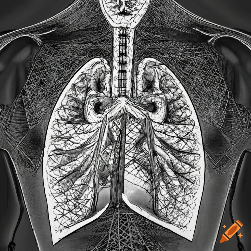 Realistic drawing of human chest anatomy on Craiyon