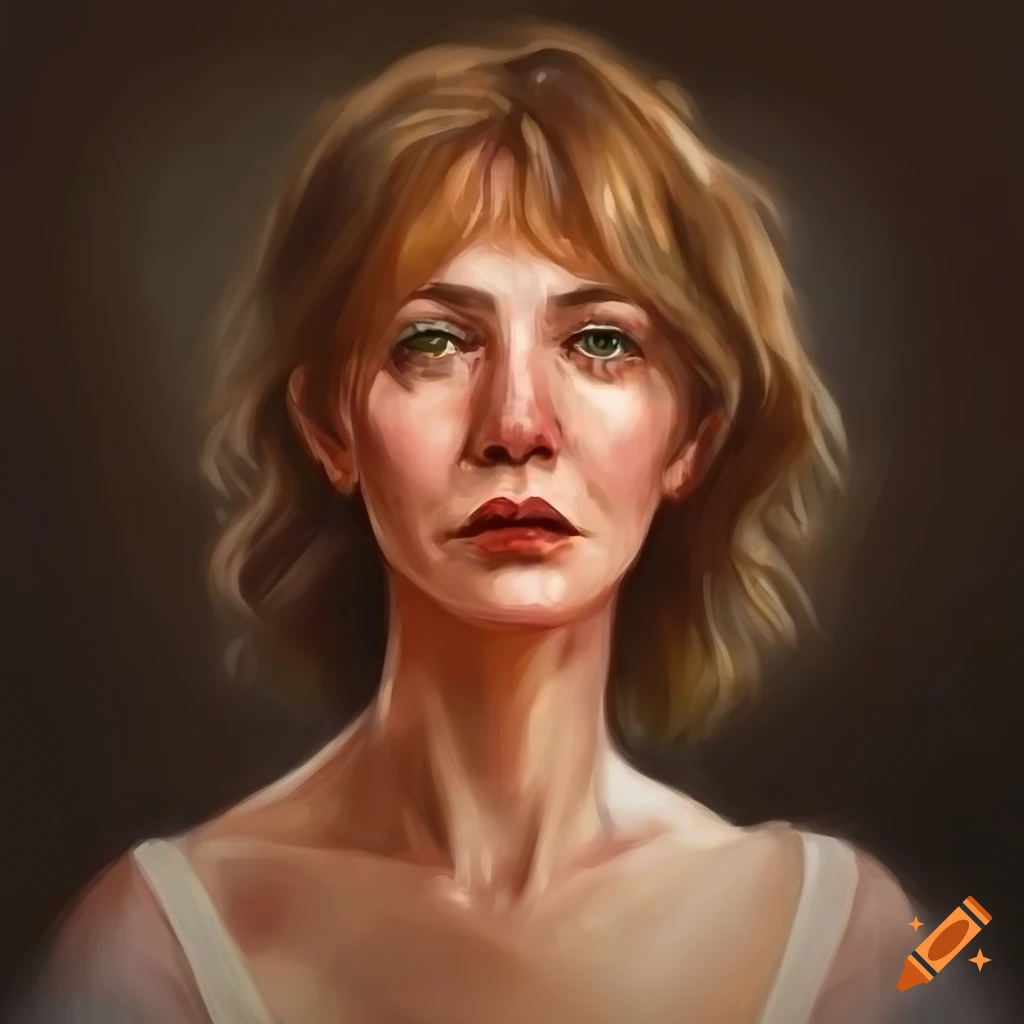 Realistic portrait of a middle-aged woman in a fantasy role-playing ...