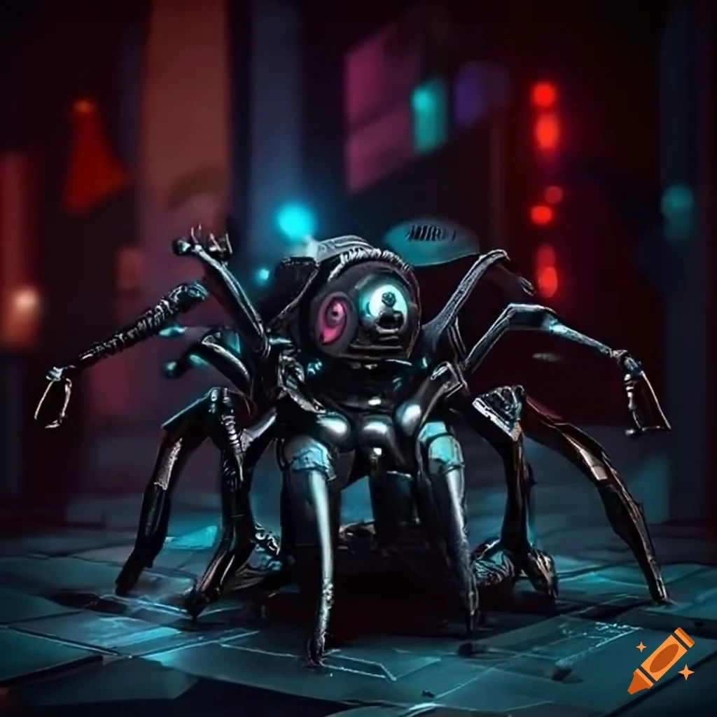 cyberpunk spider robots