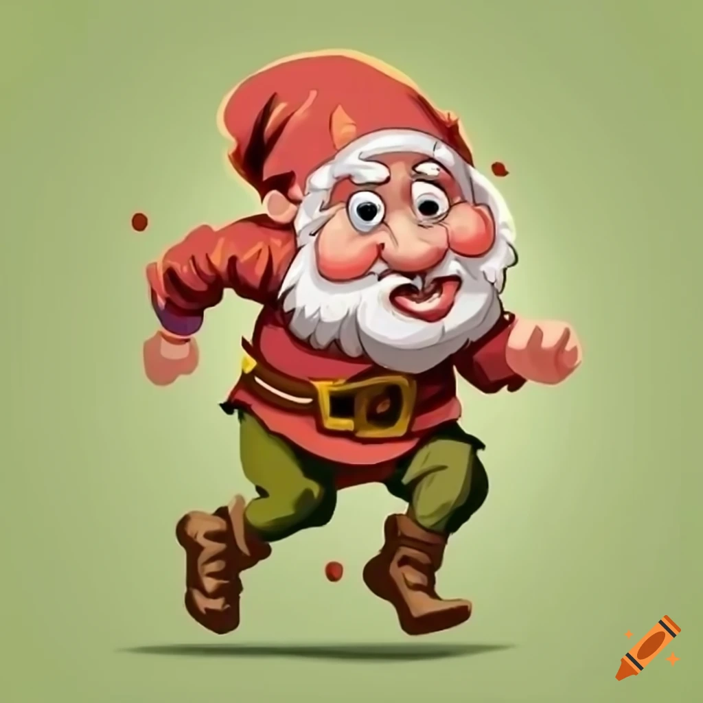 Cartoon Dwarf Running Away On Craiyon