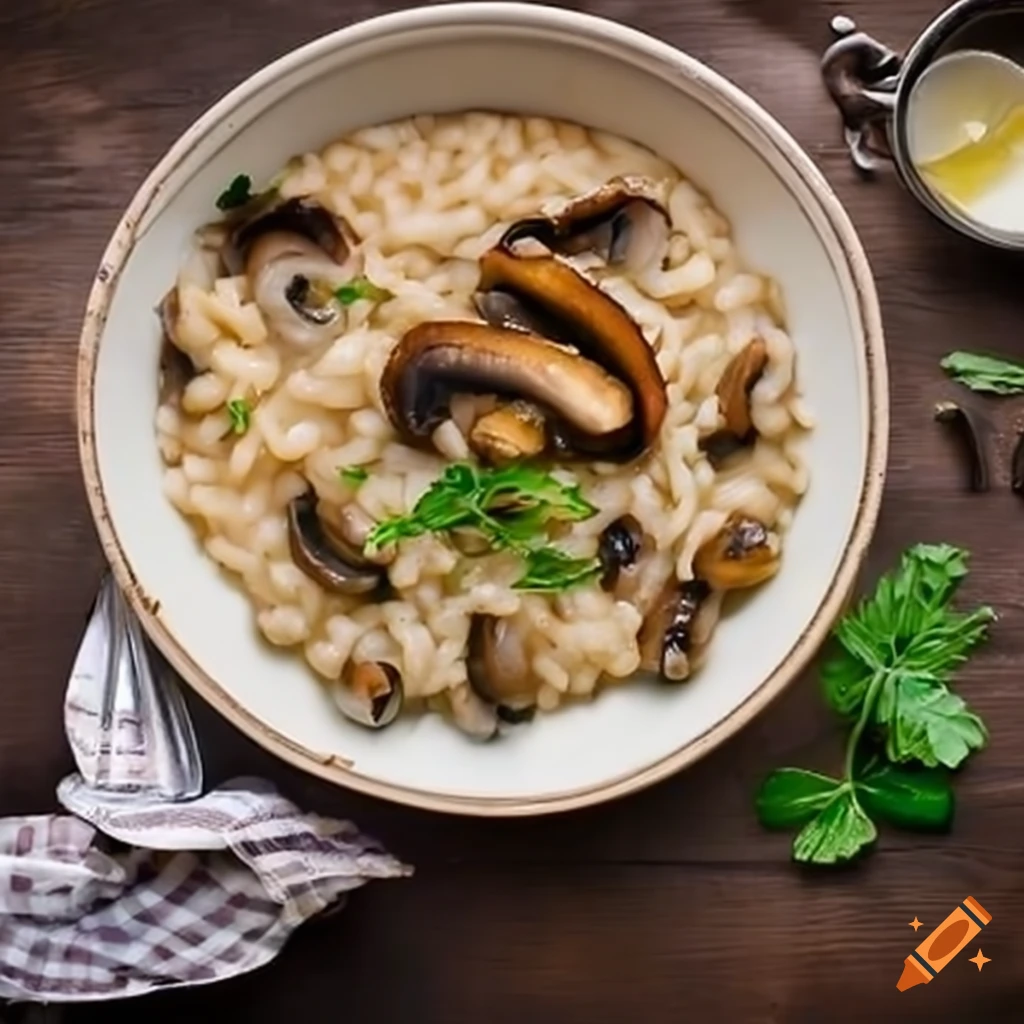 Delicious mushroom risotto