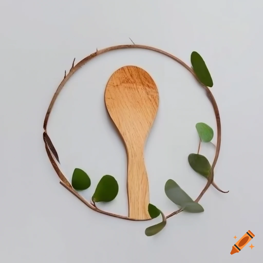 logo of a wooden spoon with eucalyptus branches