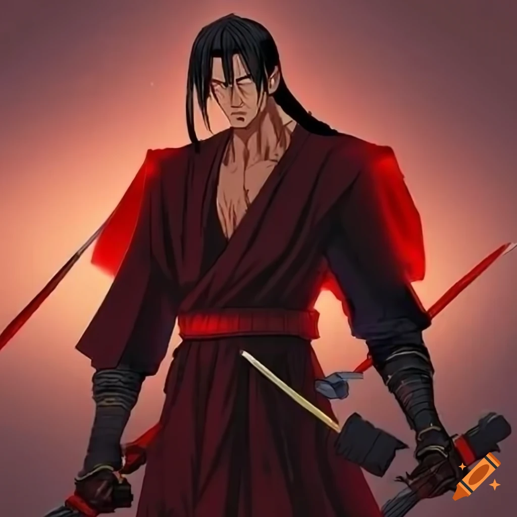 Fan art of toji fushiguro fused with qui gon jinn as an imperial praetorian  guard with a sword