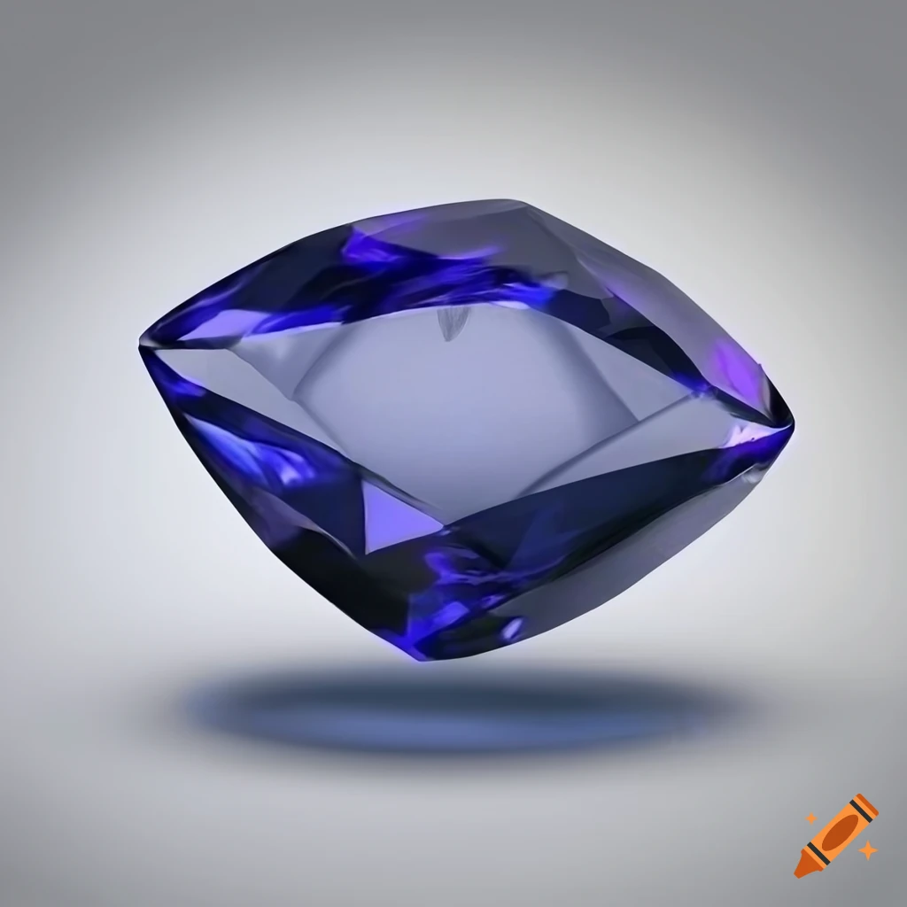 realistic lithograph of a clear sapphire gemstone