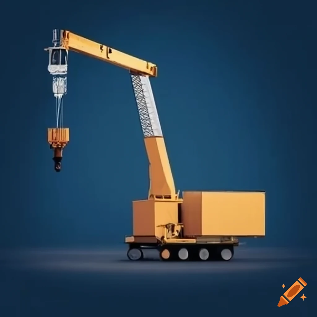 crane machine and box on a construction site