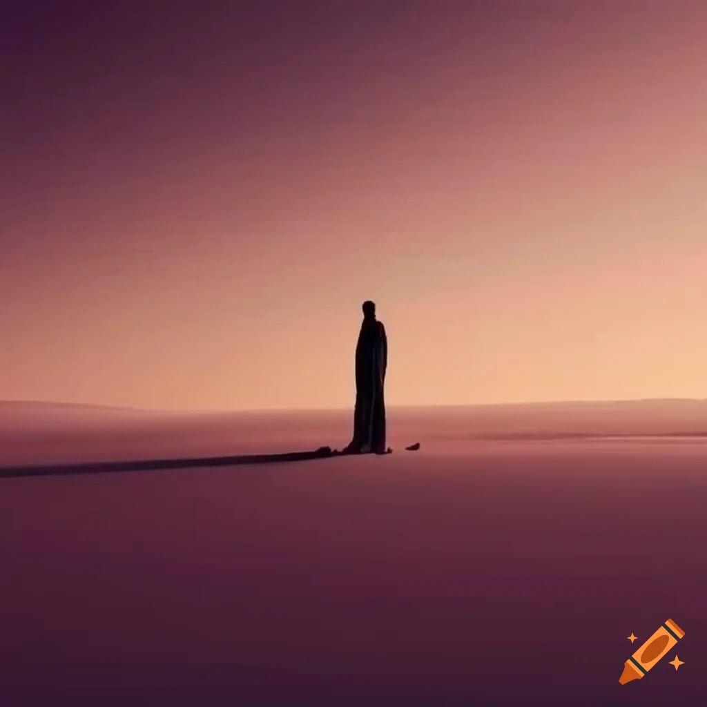 silhouette of a person in the desert