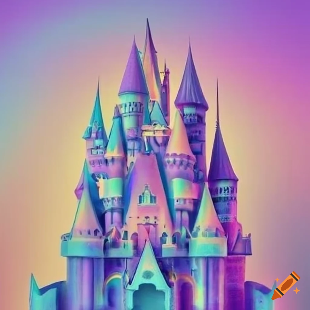Pastel iridescent castle