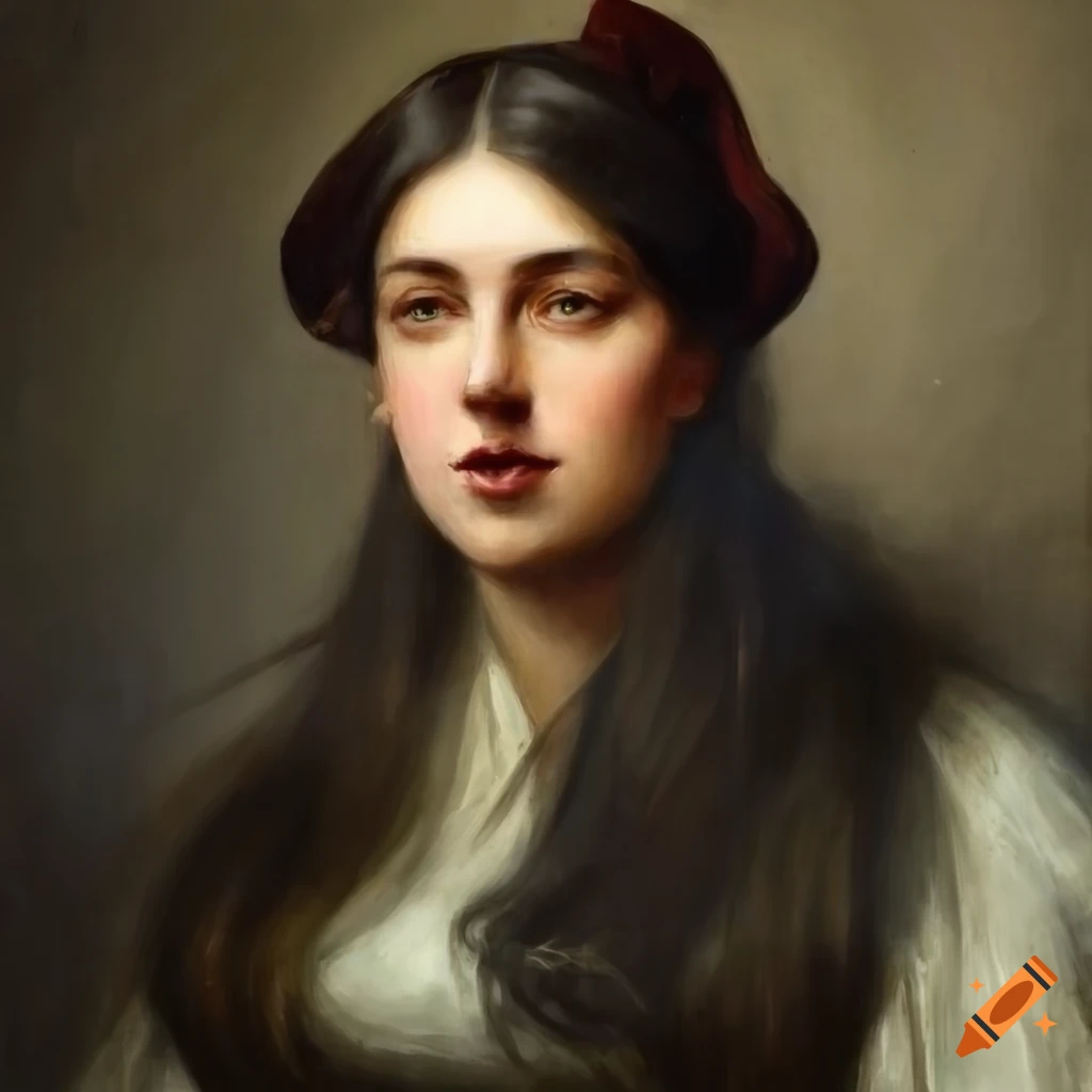 Portrait Of A Brunette Woman In A Haunted House On Craiyon