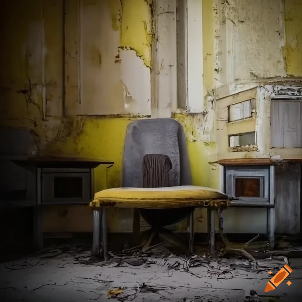 image of an old abandoned office space