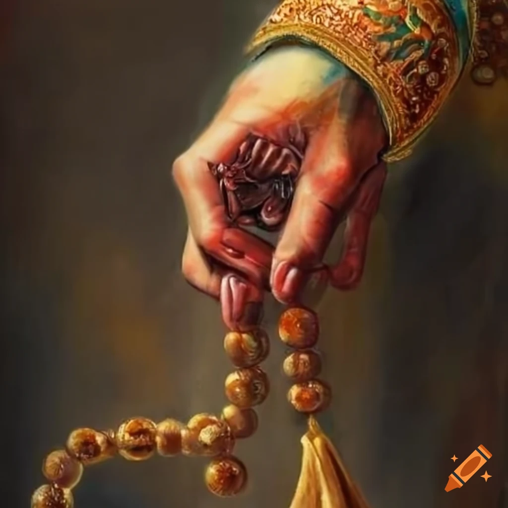 traditional Islamic tesbih held in a hand