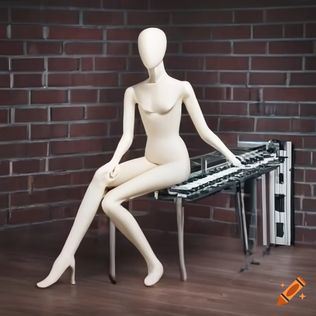 synthesizer-playing mannequin