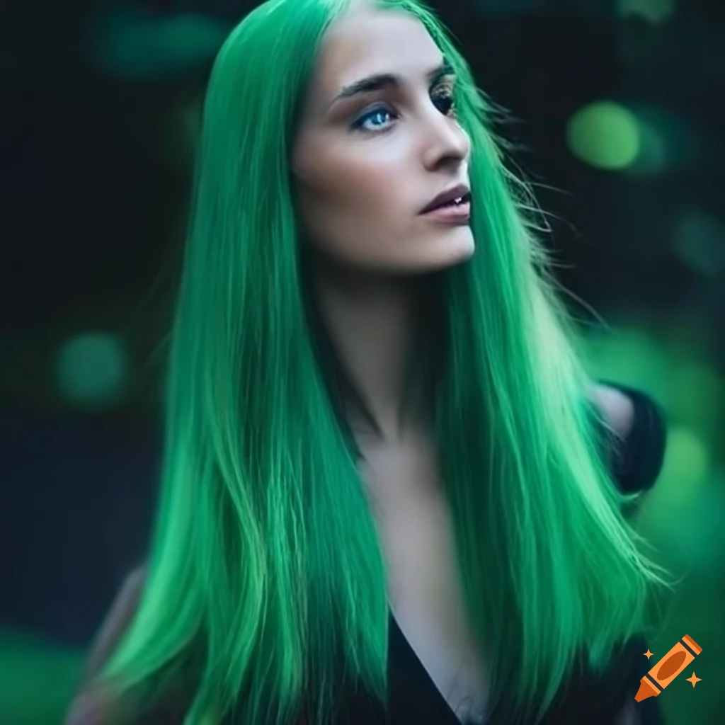 midnight green hair