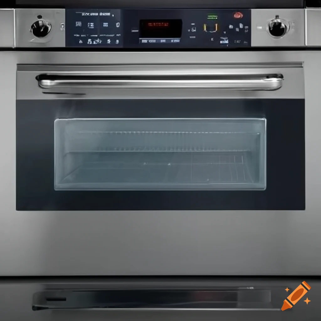 Modern stainless steel oven with digital controls on Craiyon
