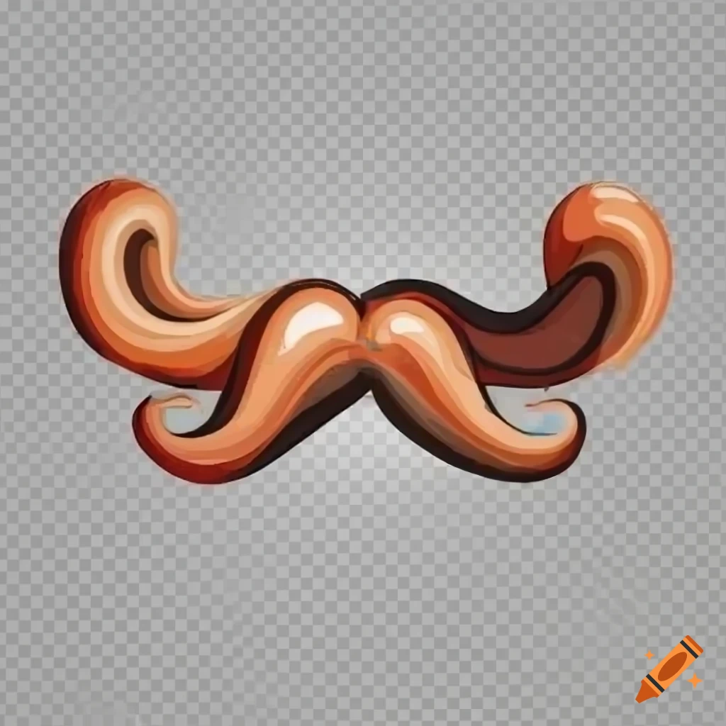 Cartoon moustache with transparent background on Craiyon
