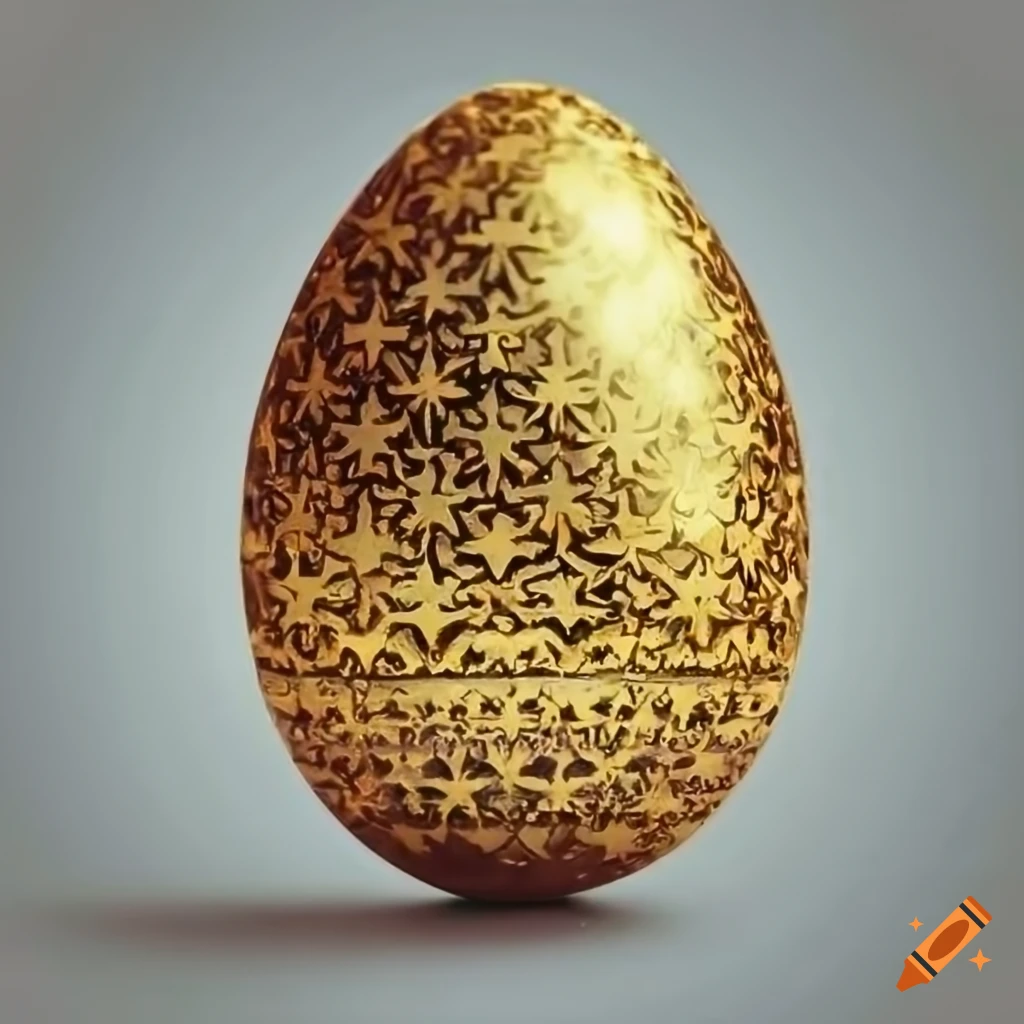Golden egg with star motifs