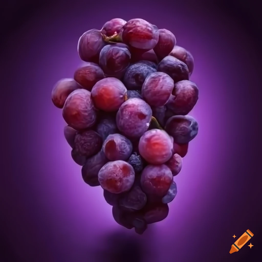 grappe de raisin avec des nuances de violet et de pourpre sur fond sombre
