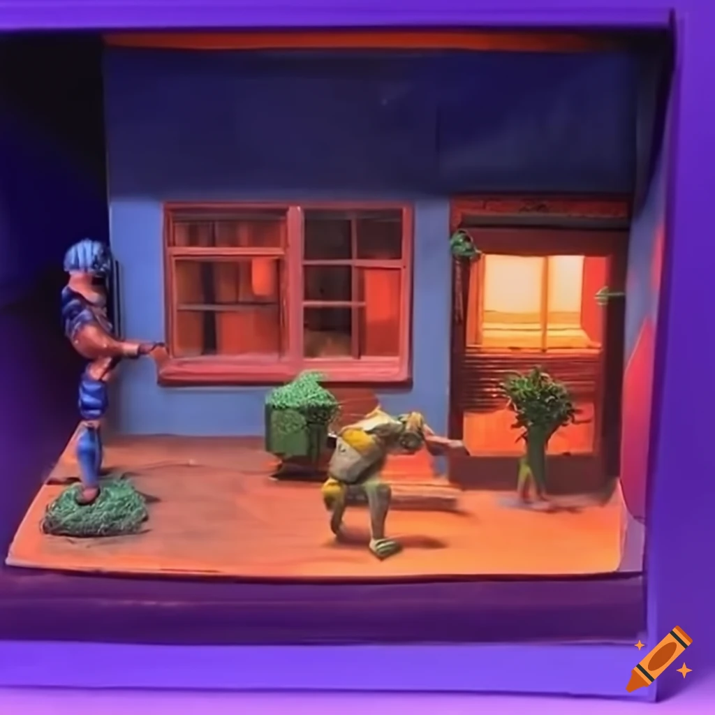 vibrant 1990s chillwave diorama