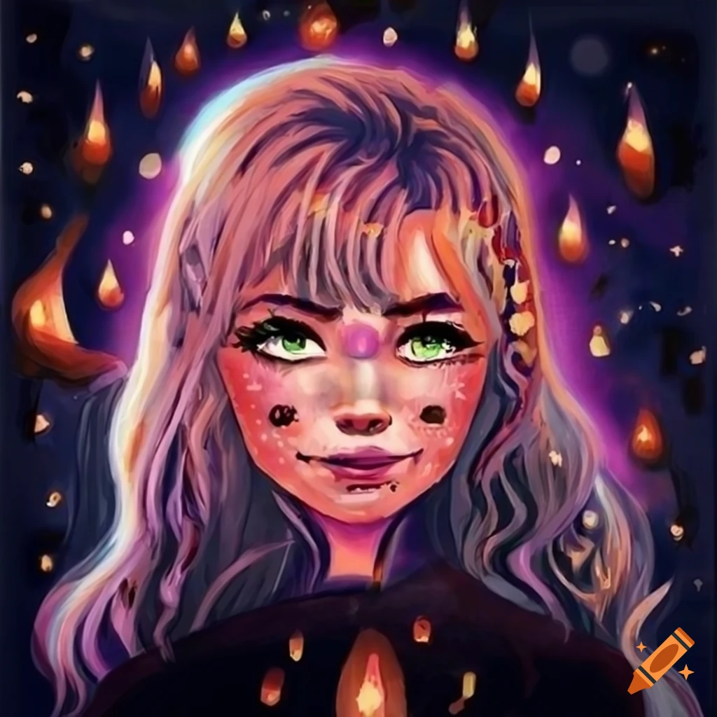 spooky birthday card with a starry night theme