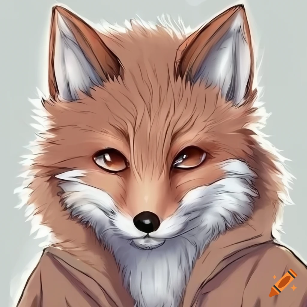 immagine di una volpe furry in stile anime color marrone e crema